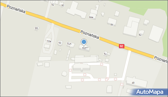 Konin, Poznańska, 51C, mapa Konina
