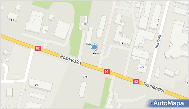 Konin, Poznańska, 76, mapa Konina