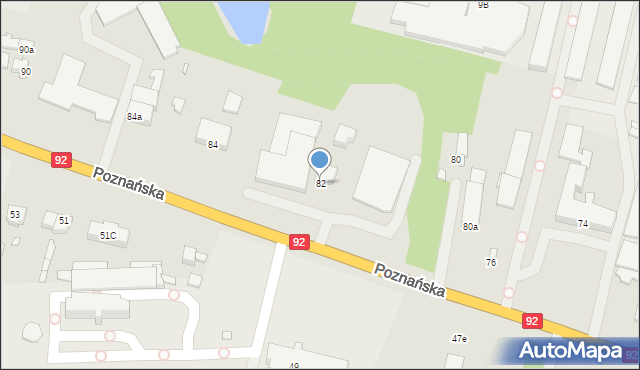 Konin, Poznańska, 82, mapa Konina