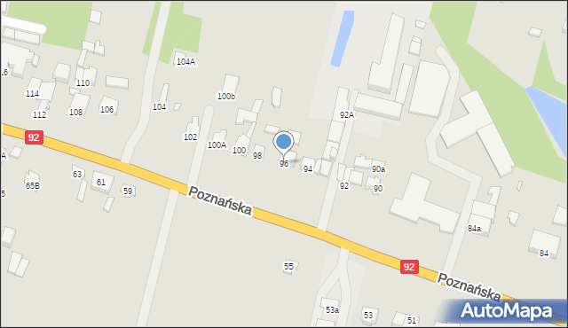 Konin, Poznańska, 96, mapa Konina