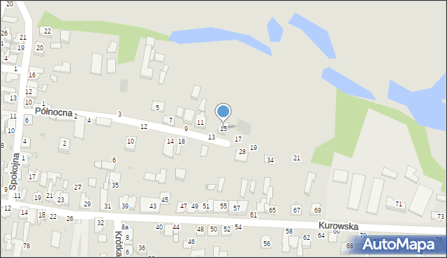 Końskowola, Północna, 15, mapa Końskowola