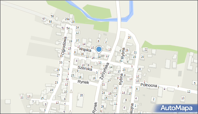 Końskowola, Poprzeczna, 14, mapa Końskowola