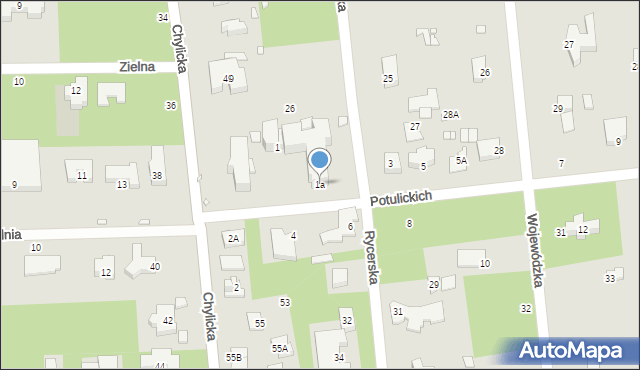 Konstancin-Jeziorna, Potulickich, 1a, mapa Konstancin-Jeziorna