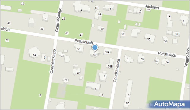 Konstancin-Jeziorna, Potulickich, 58, mapa Konstancin-Jeziorna