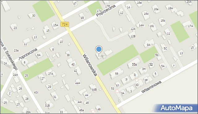 Konstancin-Jeziorna, Poprzeczna, 12A, mapa Konstancin-Jeziorna