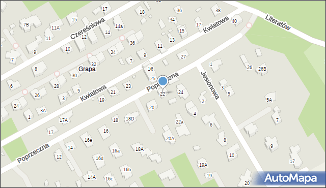 Konstancin-Jeziorna, Poprzeczna, 22, mapa Konstancin-Jeziorna