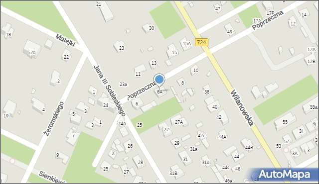 Konstancin-Jeziorna, Poprzeczna, 6A, mapa Konstancin-Jeziorna