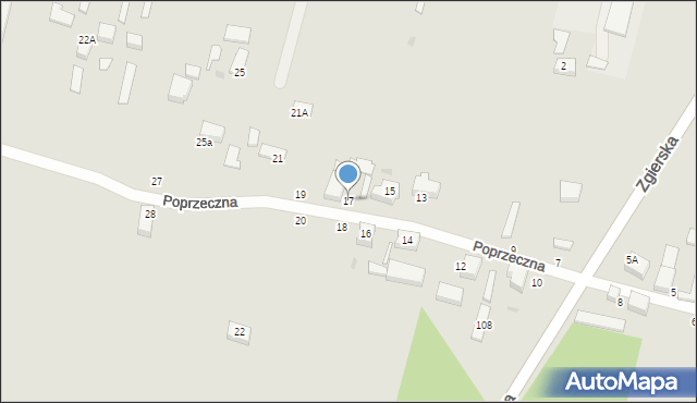 Konstantynów Łódzki, Poprzeczna, 17, mapa Konstantynów Łódzki