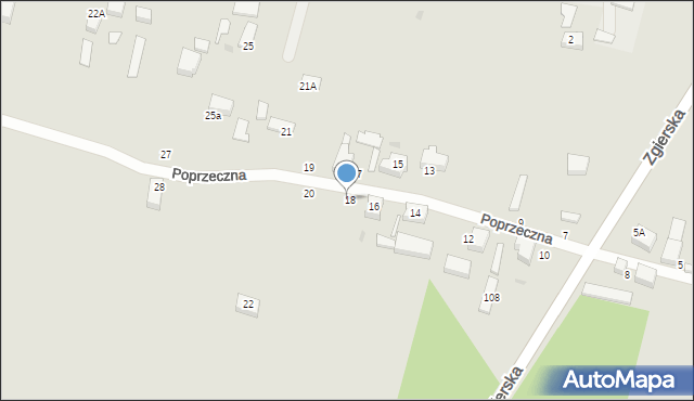 Konstantynów Łódzki, Poprzeczna, 18, mapa Konstantynów Łódzki