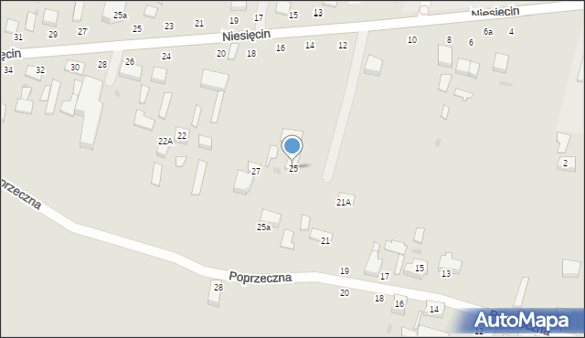 Konstantynów Łódzki, Poprzeczna, 25, mapa Konstantynów Łódzki