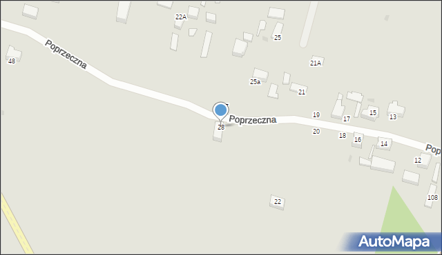 Konstantynów Łódzki, Poprzeczna, 28, mapa Konstantynów Łódzki