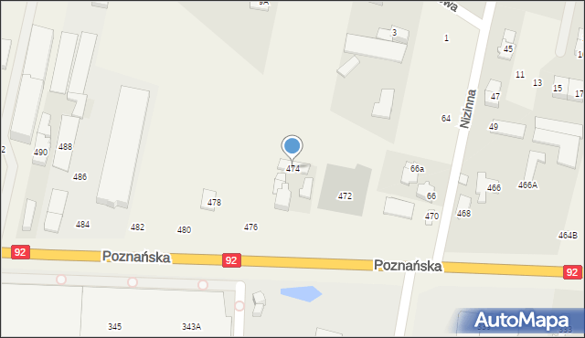 Koprki, Poznańska, 474, mapa Koprki