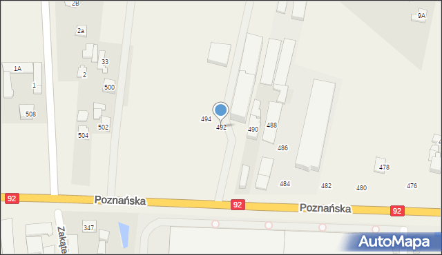 Koprki, Poznańska, 492, mapa Koprki