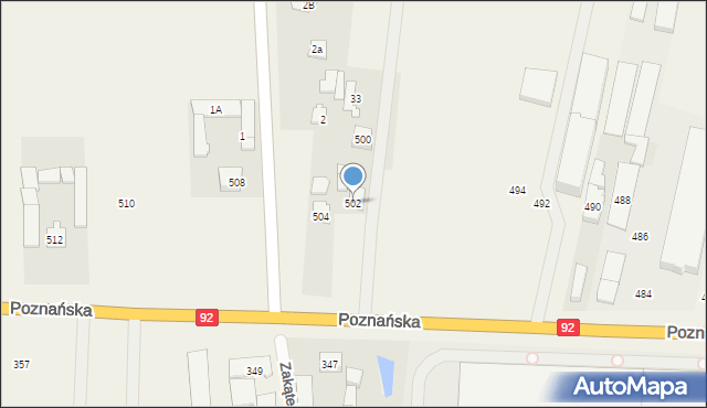 Koprki, Poznańska, 502, mapa Koprki