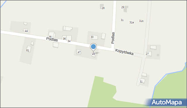 Kopytówka, Podlas, 43, mapa Kopytówka