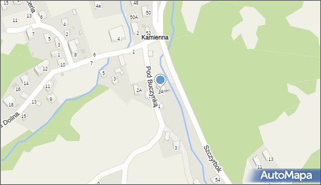 Korbielów, Pod Buczynką, 1A, mapa Korbielów