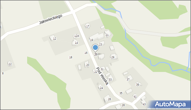 Korbielów, Pod Weską, 25, mapa Korbielów