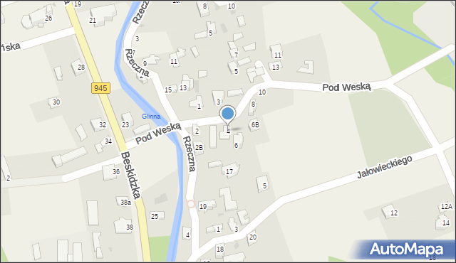 Korbielów, Pod Weską, 4, mapa Korbielów