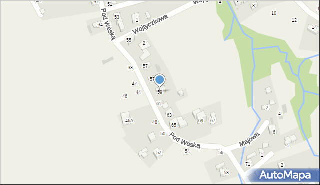 Korbielów, Pod Weską, 59, mapa Korbielów