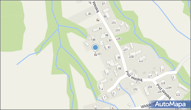 Korbielów, Pod Weską, 94, mapa Korbielów