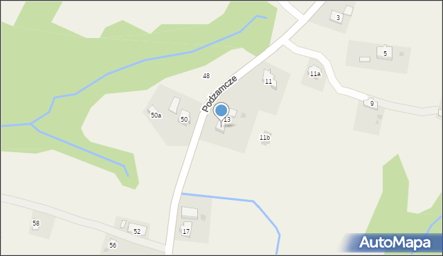 Korczyna, Podzamcze, 15, mapa Korczyna