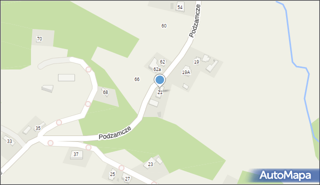 Korczyna, Podzamcze, 21, mapa Korczyna