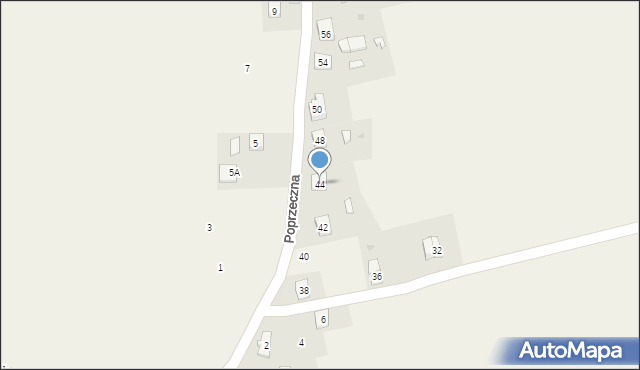 Korczyna, Poprzeczna, 44, mapa Korczyna