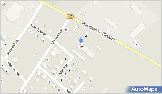 Korfantów, Powstańców Śląskich, 16a, mapa Korfantów