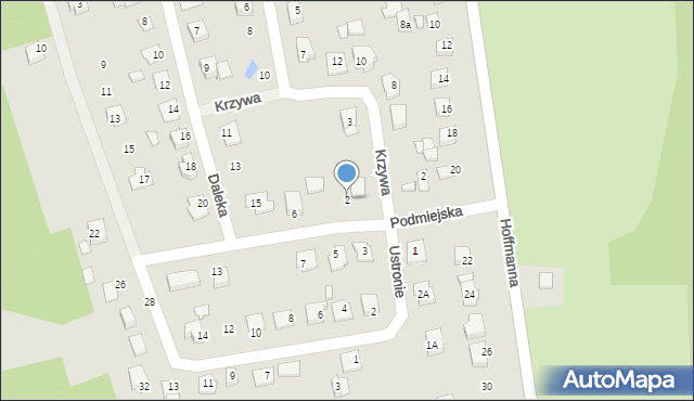 Koronowo, Podmiejska, 2, mapa Koronowo