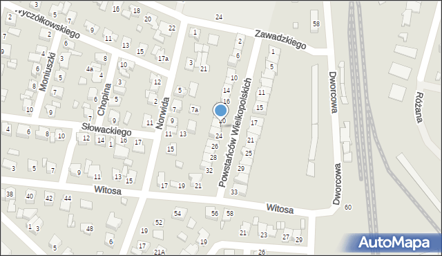 Koronowo, Powstańców Wielkopolskich, 22, mapa Koronowo