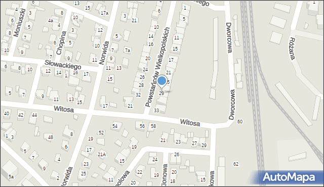 Koronowo, Powstańców Wielkopolskich, 29, mapa Koronowo