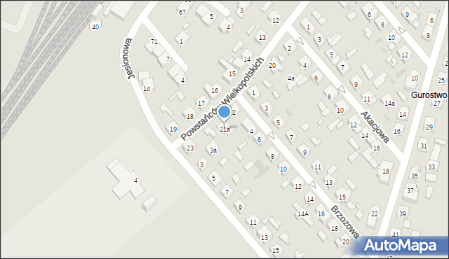 Kościan, Powstańców Wielkopolskich, 21a, mapa Kościan