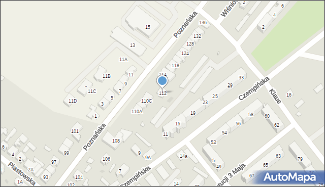 Kościan, Poznańska, 112, mapa Kościan