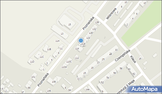 Kościan, Poznańska, 116, mapa Kościan