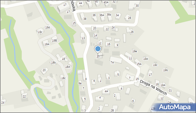 Kościelisko, Pod Blachówką, 10, mapa Kościelisko