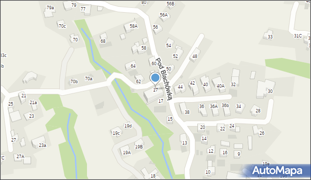 Kościelisko, Pod Blachówką, 17, mapa Kościelisko