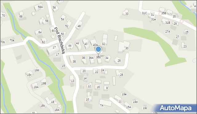 Kościelisko, Pod Blachówką, 36b, mapa Kościelisko