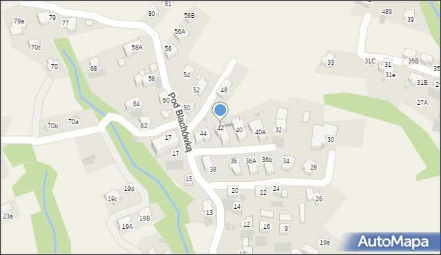 Kościelisko, Pod Blachówką, 42, mapa Kościelisko