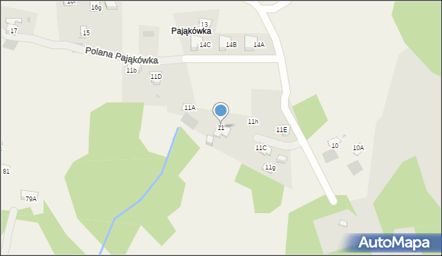 Kościelisko, Polana Pająkówka, 11, mapa Kościelisko