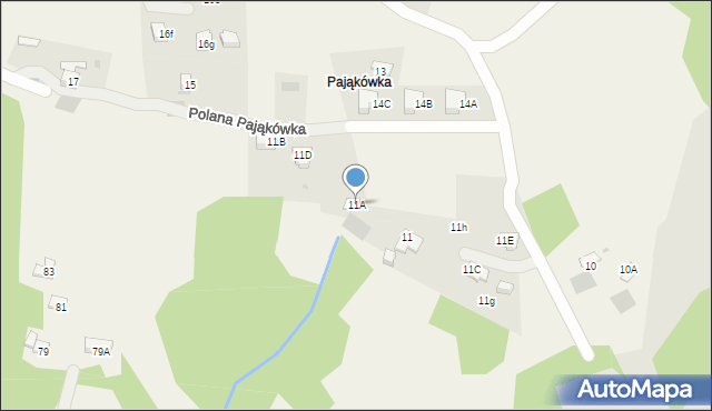 Kościelisko, Polana Pająkówka, 11A, mapa Kościelisko