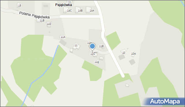 Kościelisko, Polana Pająkówka, 11C, mapa Kościelisko