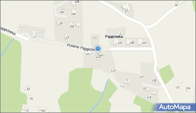 Kościelisko, Polana Pająkówka, 11D, mapa Kościelisko