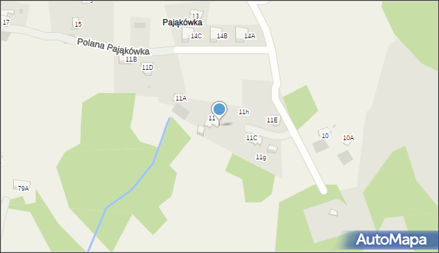 Kościelisko, Polana Pająkówka, 11F, mapa Kościelisko