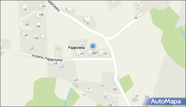 Kościelisko, Polana Pająkówka, 14B, mapa Kościelisko