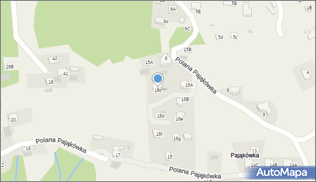 Kościelisko, Polana Pająkówka, 16c, mapa Kościelisko