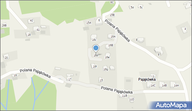 Kościelisko, Polana Pająkówka, 16d, mapa Kościelisko