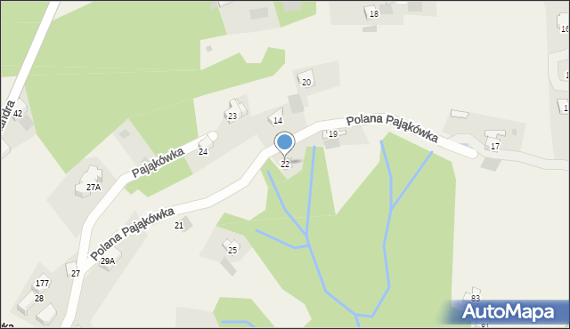 Kościelisko, Polana Pająkówka, 22, mapa Kościelisko