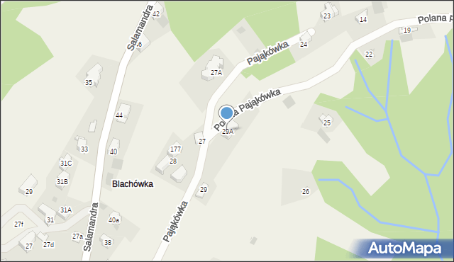 Kościelisko, Polana Pająkówka, 29A, mapa Kościelisko