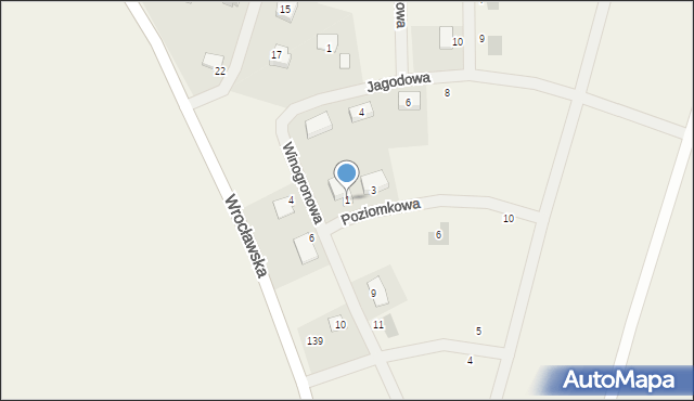 Koskowice, Poziomkowa, 1, mapa Koskowice