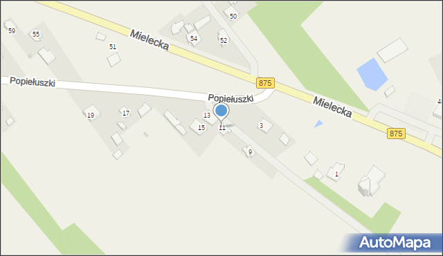 Kosowy, Popiełuszki Jerzego, bł. ks., 11, mapa Kosowy